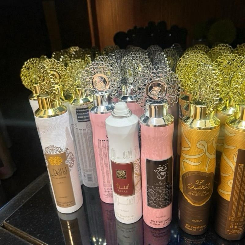 Lattafa Nusuk Raumdüfte Parfum Spray 12 Stück Vielseitige Düfte Langanhaltende Frische Stilvolle Wohlfühlatmosphäre