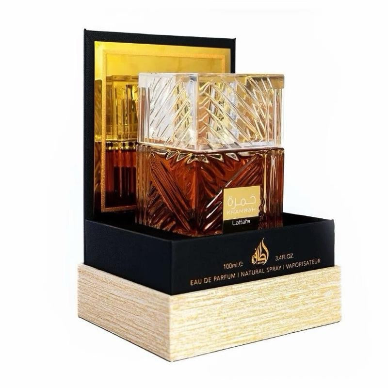 Lattafa Khamrah 100ml -Elegantes Parfüm mit Luxusdesign und subttilen Duftnoten für besondere Anlässe