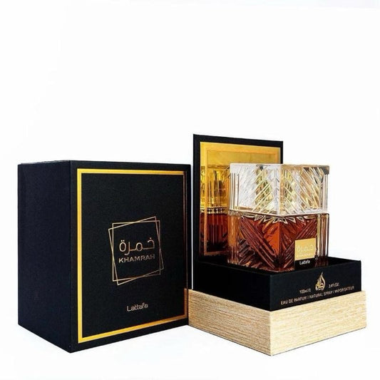 Lattafa Khamrah 100ml - Elegantes Parfüm mit Luxusdesign und subttilen Duftnoten für besondere Anlässe