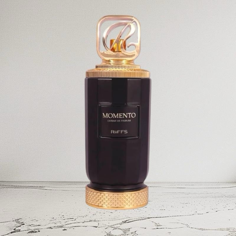 RiFFS Momento Extrait de Parfum 100ml - Luxuriöses Parfüm in Schwarzer Flasche mit Goldener Kappe