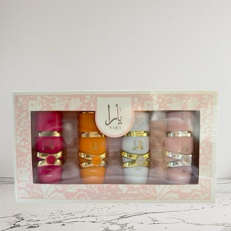 My Yara Collection, Lattafa Gift Set 4 Perfumes 25 ml, Arabic Women's Perfumes, Yara, Yara Candy, Yara Tous, Yara Moi - Arabic Women's Fragrances Fruity Floral Oriental (Yara Set 4 x 25 ml)